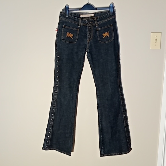 Parasuco Diamond Jeans Low Rise Wide Leg Size 30 Blue W 15" R 8" I 32" - Picture 2 of 15